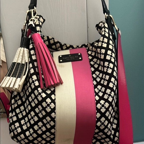 Kate Spade Black and Pink Geometric Shoulder Bag - Picture 4 of 5